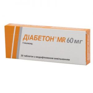 Диабетон mr 60 мг таблетки с модиф. высвоб. 60 мг № 30