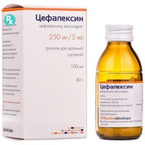 Цефалексин гранулы д/п сусп. 250 мг/5 мл фл. 100 мл
