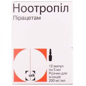 Ноотропил раствор д/ин. 20 % амп. 5 мл № 12
