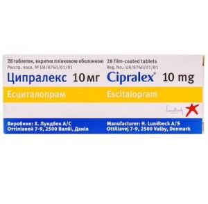 Ципралекс таблетки п/о 10 мг № 28