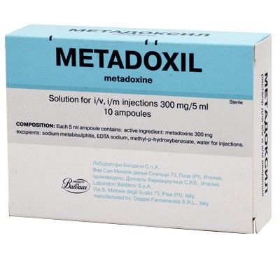 Метадоксил раствор д/ин. 300 мг амп. 5 мл № 10